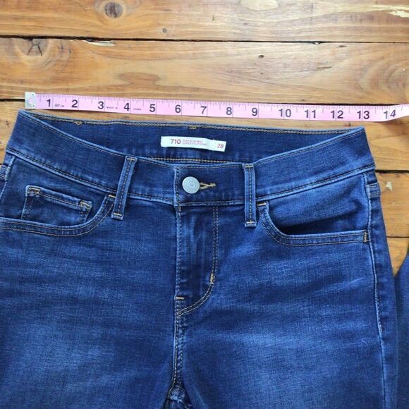 LEVI’S 710 jeans skinny blue denim mid rise stretchy 28/32 - Picture 6 of 9